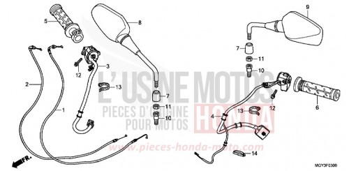 COMMUTATEUR/CABLE VFR800XC de 2012